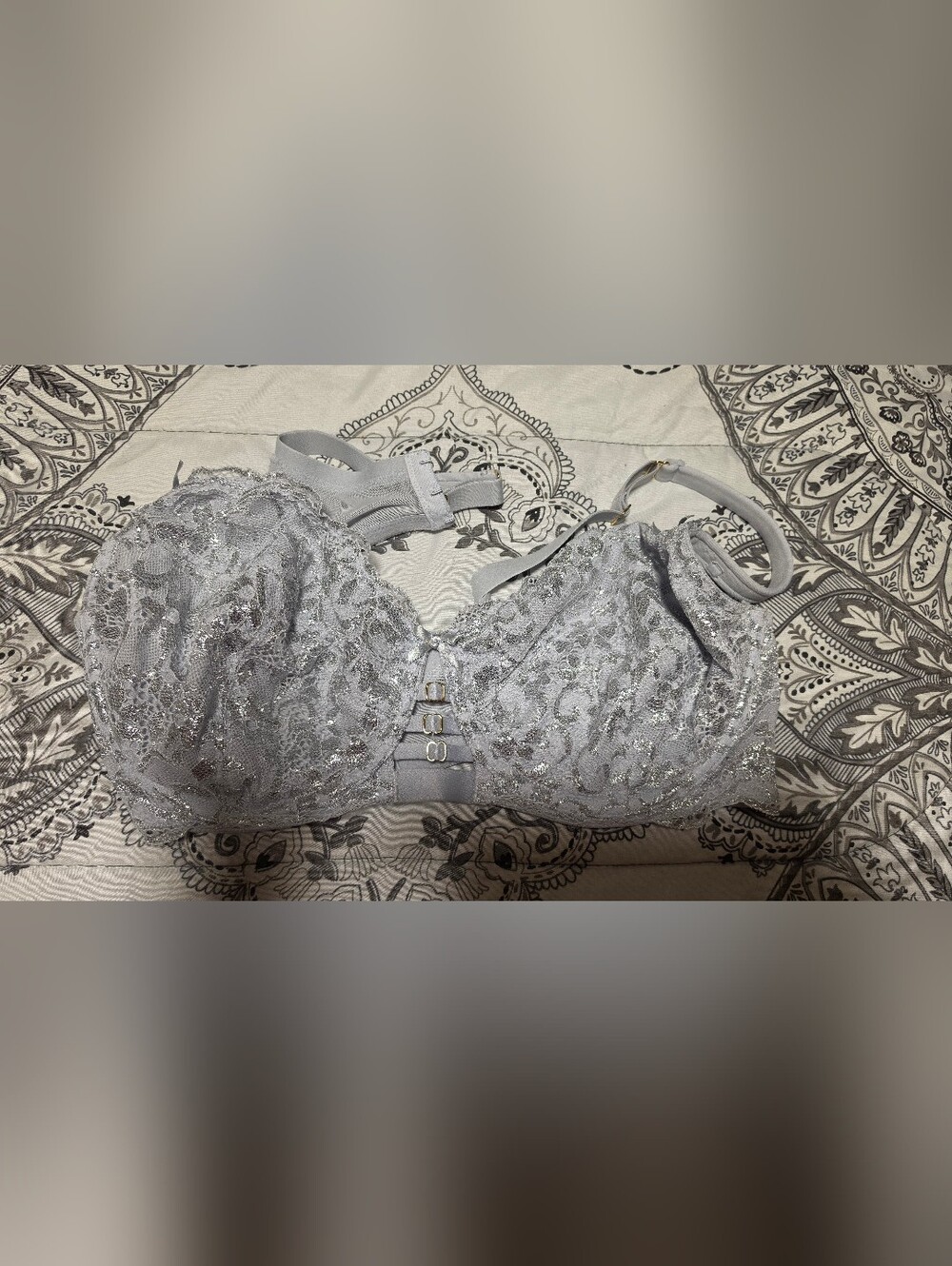 Women's Lace Underwire Bra - Silver Gray